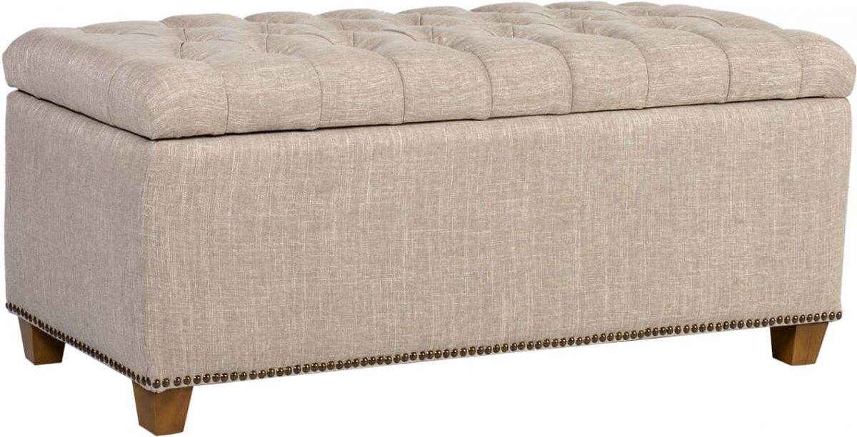 Bedroom Bench East Berkhamsted | size: Width: 112cm, Height: 47cm, Depth: 46cm | color: Beige | image: 1 | variant: 1005576