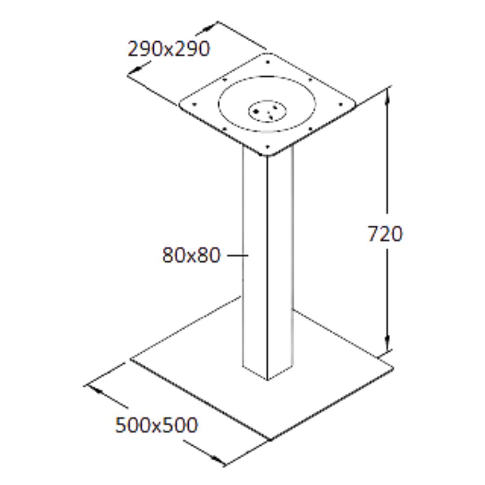 Central Table Leg East Bath | size: Height: 72cm, Diameter: 50cm | color: Chrome | image: 1 | variant: 1004628