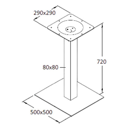 Central Table Leg East Bath | size: Height: 72cm, Diameter: 50cm | color: Chrome | image: 1 | variant: 1004628
