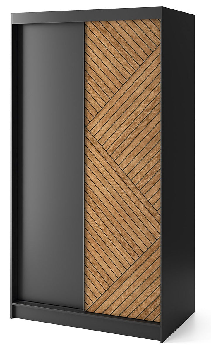 Closet East Bicester | size: Width: 220cm, Height: 60cm, Depth: 120cm | color: Black/Oak | image: 0 | variant: 1017699