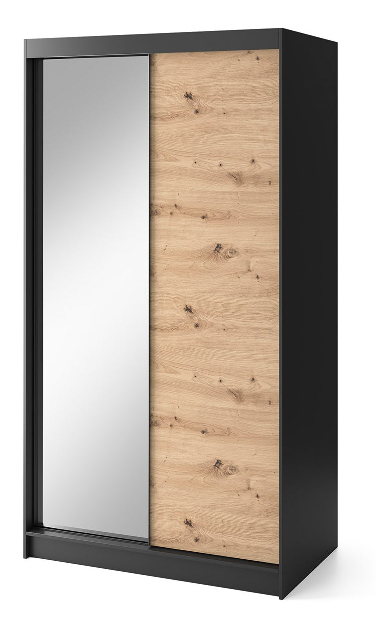 Closet Esville 2 | size: Width: 220cm, Height: 60cm, Depth: 120cm | color: Black/Oak | image: 0 | variant: 1017112