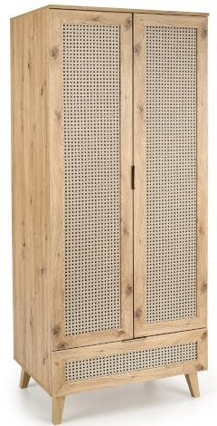 Closet West Brecon | size: Width: 80cm, Height: 200cm, Depth: 57cm | color: Black/Oak | image: 1 | variant: 1007351