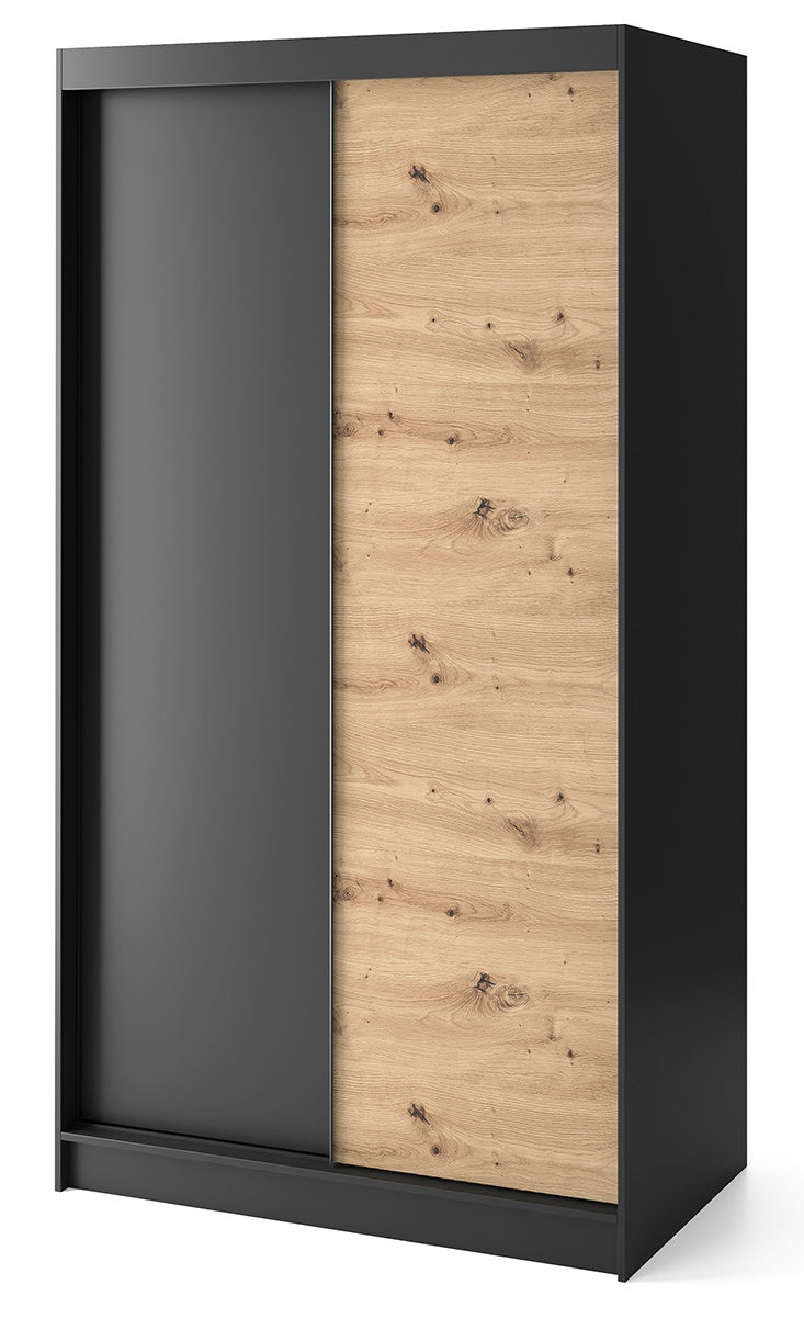 Closet West Marijampole 2 | size: Width: 220cm, Height: 60cm, Depth: 120cm | color: Black/Oak | image: 0 | variant: 1017704