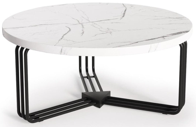 Coffee Table Antica | size: Length: 80cm, Width: 80cm, Height: 36cm, Diameter: 80cm | color: White/Black | image: 1 | variant: 1006714