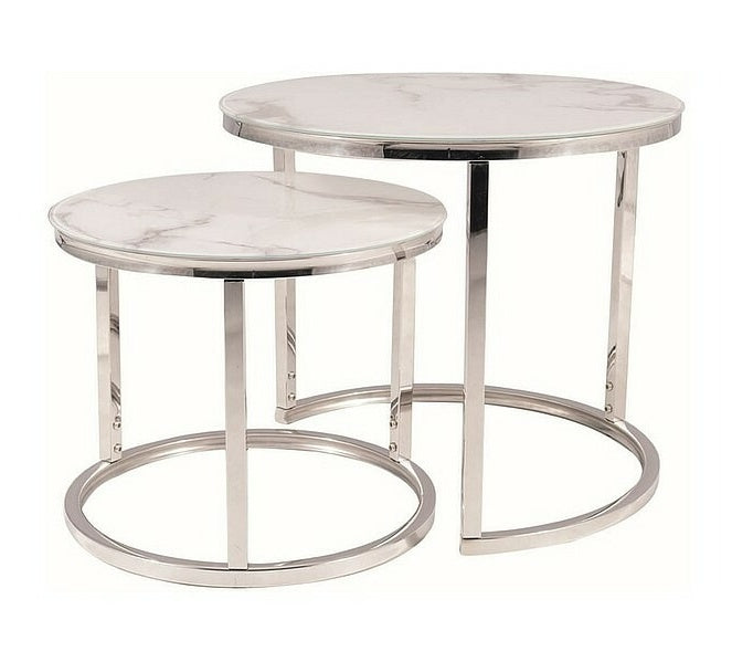 Coffee Table Atlanta B II | size: Length: 53cm, Width: 53cm, Height: 45cm, Diameter: 53cm | color: White | image: 0 | variant: 1017956