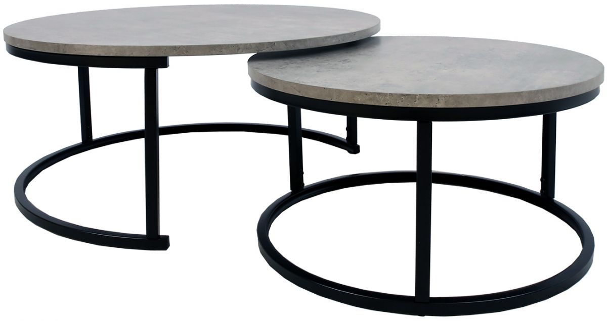 Coffee Table Britu | size: Length: 80cm, Width: 80cm, Height: 35cm, Diameter: 80cm | color: Gray | image: 0 | variant: 1006826
