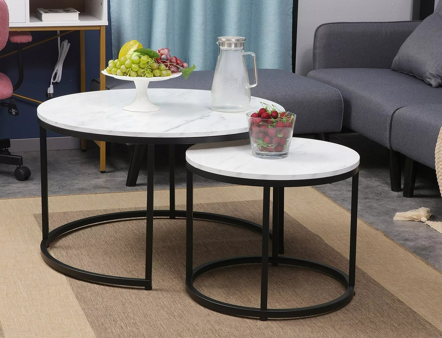 Coffee Table Catterick | size: Length: 80cm, Width: 80cm, Height: 48cm, Diameter: 80cm | color: White | image: 3 | variant: 1004429