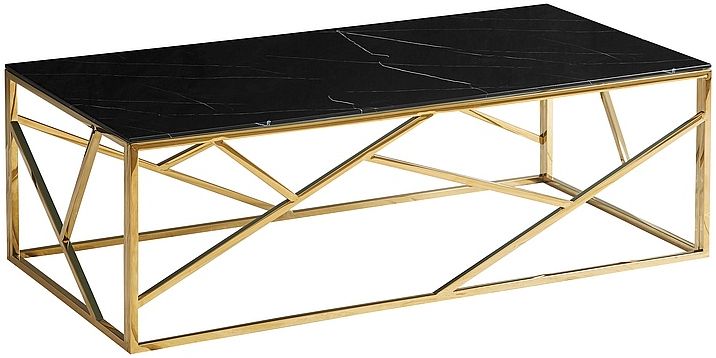 Coffee Table Chester | size: Length: 60cm, Width: 120cm, Height: 40cm | color: Black/Gold | image: 0 | variant: 1004437