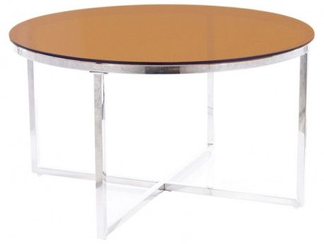 Coffee Table Chrystal A | size: Length: 80cm, Width: 80cm, Height: 45cm, Diameter: 80cm | color: Silver | image: 1 | variant: 1012106