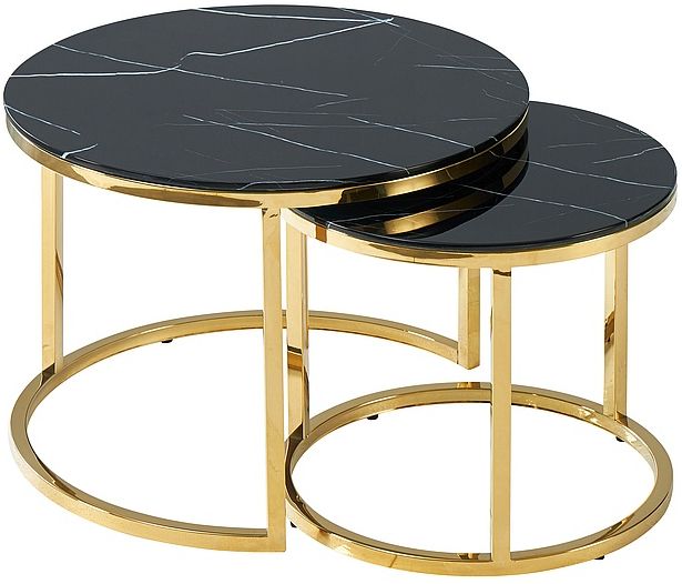 Coffee Table Dewsbury | size: Length: 60cm, Width: 60cm, Height: 45cm, Diameter: 60cm | color: Black/Gold | image: 0 | variant: 1004450