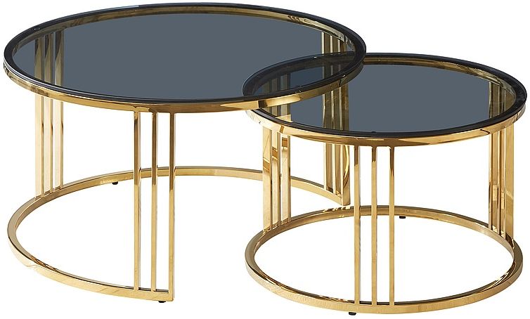 Coffee Table Dorking | size: Length: 80cm, Width: 80cm, Height: 45cm, Diameter: 80cm | color: Black/Gold | image: 0 | variant: 1004491