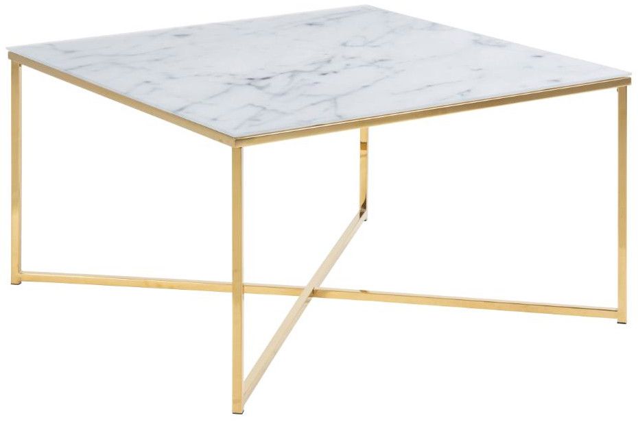 Coffee Table East Bologna | size: Length: 80cm, Width: 80cm, Height: 45cm | color: White/Gold | image: 0 | variant: 1005757