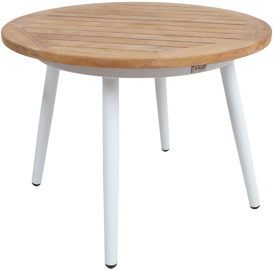 Coffee Table East Cardigan | size: Length: 59cm, Width: 59cm, Height: 74cm, Diameter: 59cm | color: White/Oak | image: 0 | variant: 1005773