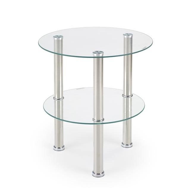 Coffee Table East Charlotte | size: Length: 45cm, Width: 45cm, Height: 48cm, Diameter: 45cm | color: Transparent | image: 1 | variant: 1006720