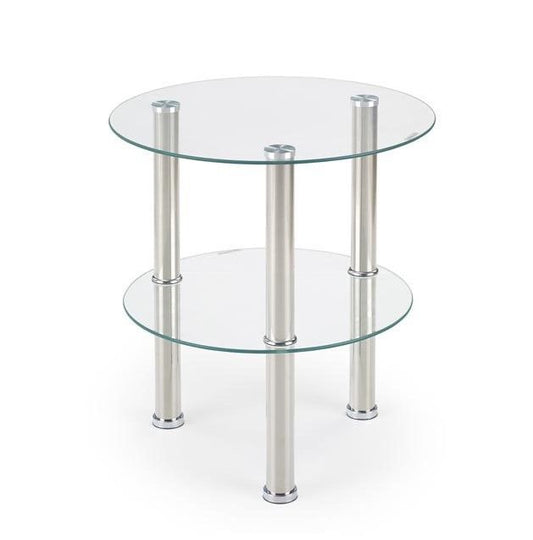 Coffee Table East Charlotte | size: Length: 45cm, Width: 45cm, Height: 48cm, Diameter: 45cm | color: Transparent | image: 1 | variant: 1006720