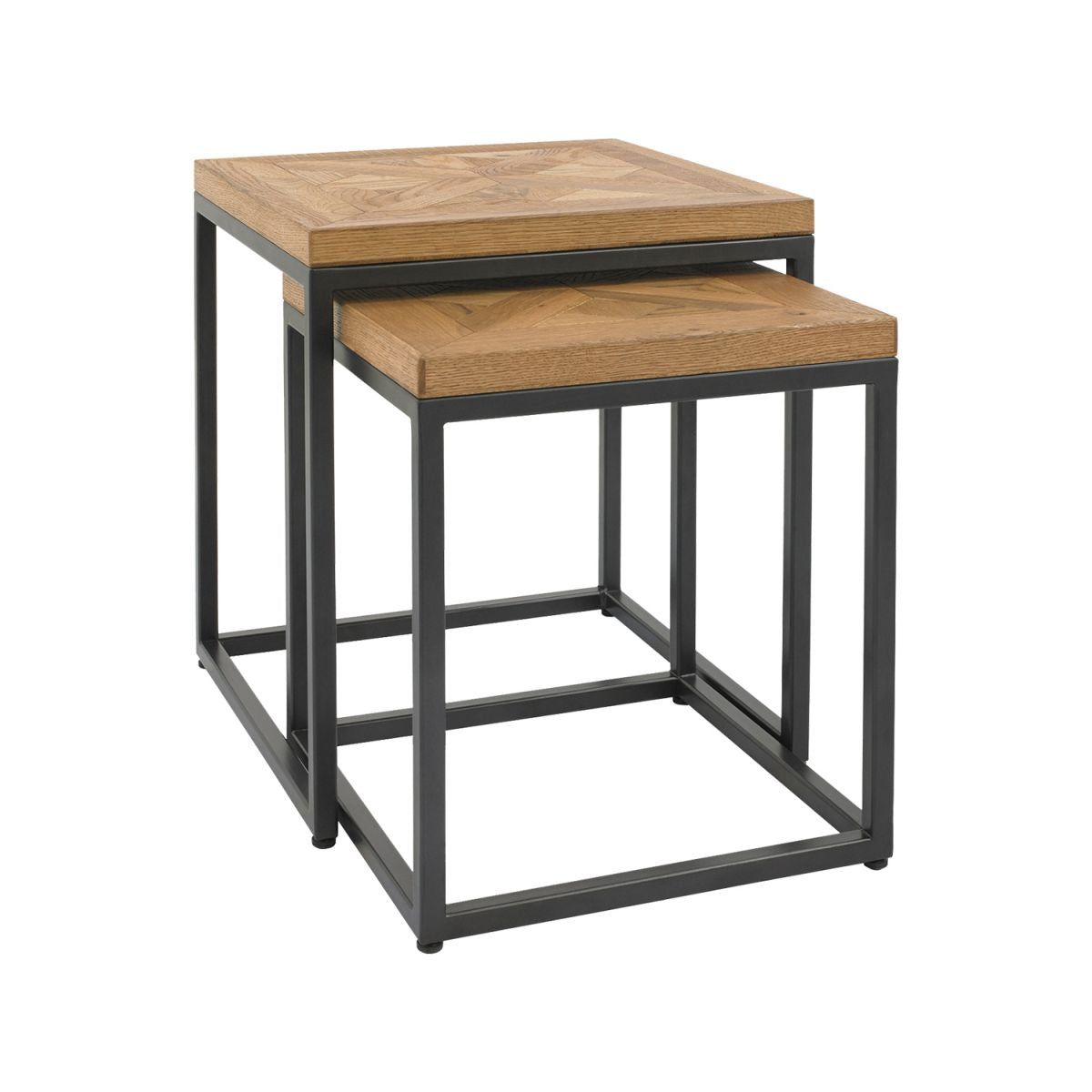Coffee Table East Dorking | size: Length: 45cm, Width: 45cm, Height: 50cm | color: Black/Oak | image: 1 | variant: 1005331