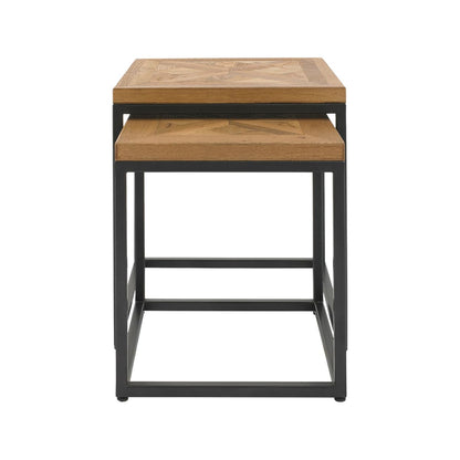 Coffee Table East Dorking | size: Length: 45cm, Width: 45cm, Height: 50cm | color: Black/Oak | image: 2 | variant: 1005331