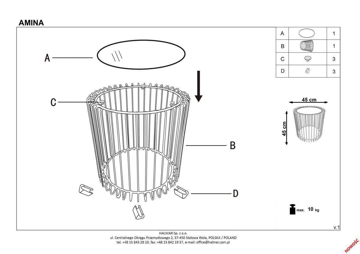 Coffee Table East Dublin | size: Length: 45cm, Width: 45cm, Height: 45cm, Diameter: 45cm | color: Black | image: 2 | variant: 1006739
