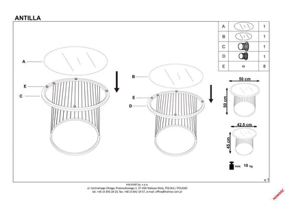 Coffee Table East Havana | size: Length: 50cm, Width: 50cm, Height: 50cm, Diameter: 50cm | color: Black | image: 3 | variant: 1006751