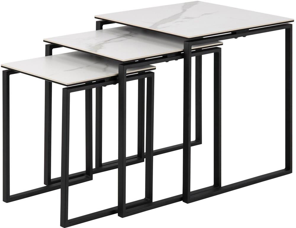 Coffee Table East Jekabpils | size: Length: 50cm, Width: 50cm, Height: 55cm | color: White/Black | image: 1 | variant: 1005983
