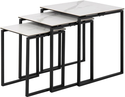Coffee Table East Jekabpils | size: Length: 50cm, Width: 50cm, Height: 55cm | color: White/Black | image: 1 | variant: 1005983