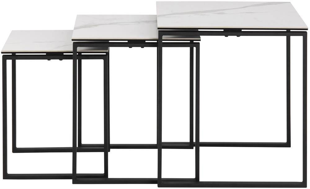 Coffee Table East Jekabpils | size: Length: 50cm, Width: 50cm, Height: 55cm | color: White/Black | image: 2 | variant: 1005983
