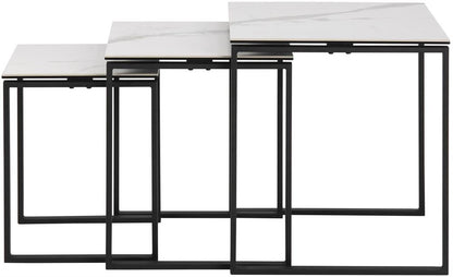 Coffee Table East Jekabpils | size: Length: 50cm, Width: 50cm, Height: 55cm | color: White/Black | image: 2 | variant: 1005983