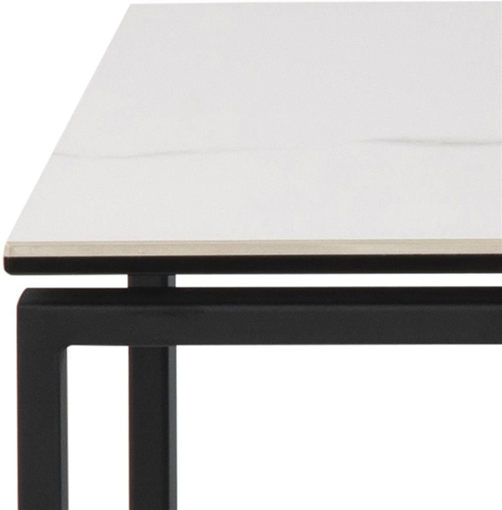 Coffee Table East Jekabpils | size: Length: 50cm, Width: 50cm, Height: 55cm | color: White/Black | image: 3 | variant: 1005983
