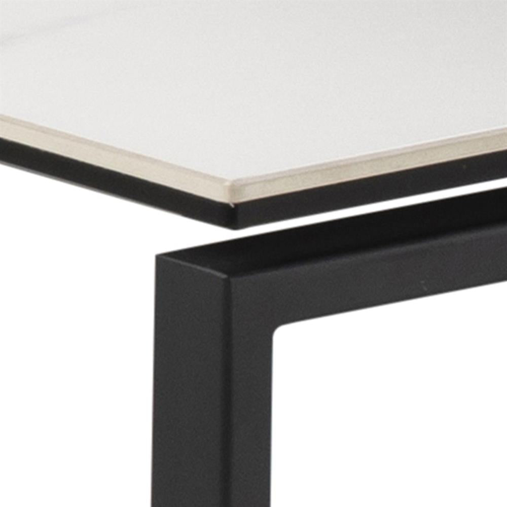 Coffee Table East Jekabpils | size: Length: 50cm, Width: 50cm, Height: 55cm | color: White/Black | image: 4 | variant: 1005983
