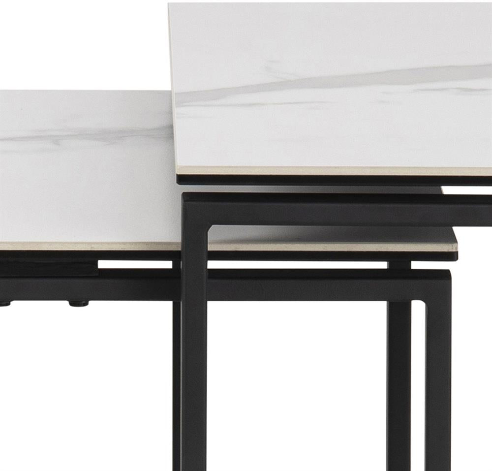 Coffee Table East Jekabpils | size: Length: 50cm, Width: 50cm, Height: 55cm | color: White/Black | image: 7 | variant: 1005983