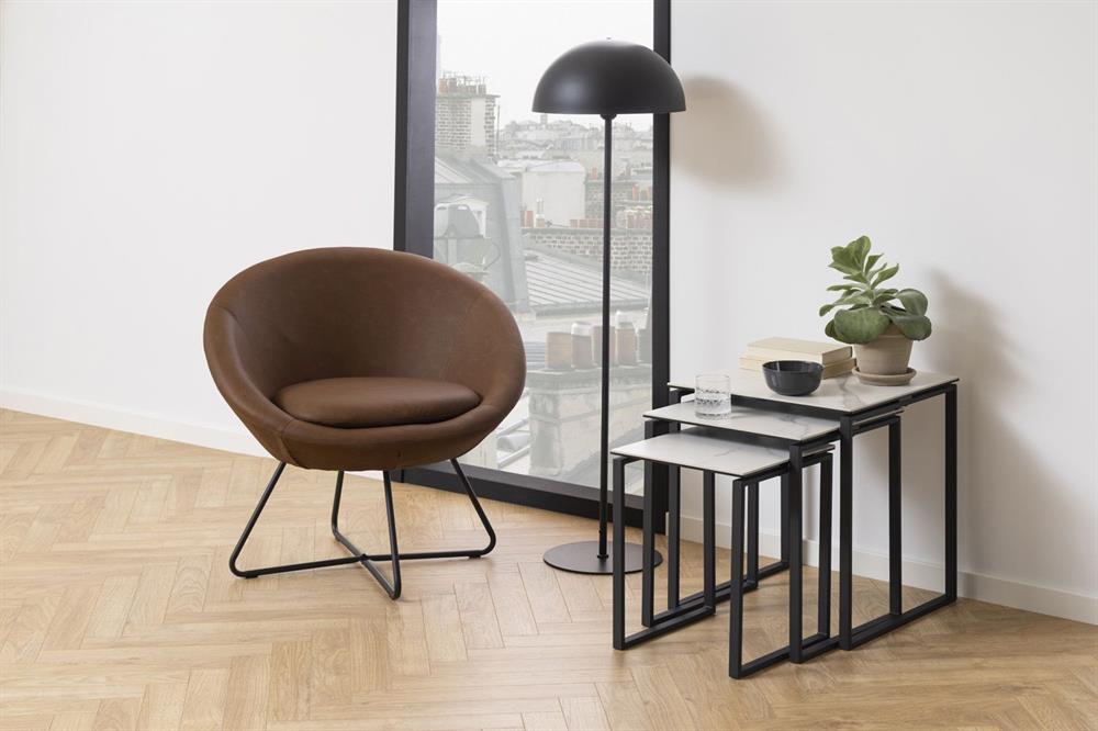 Coffee Table East Jekabpils | size: Length: 50cm, Width: 50cm, Height: 55cm | color: White/Black | image: 8 | variant: 1005983