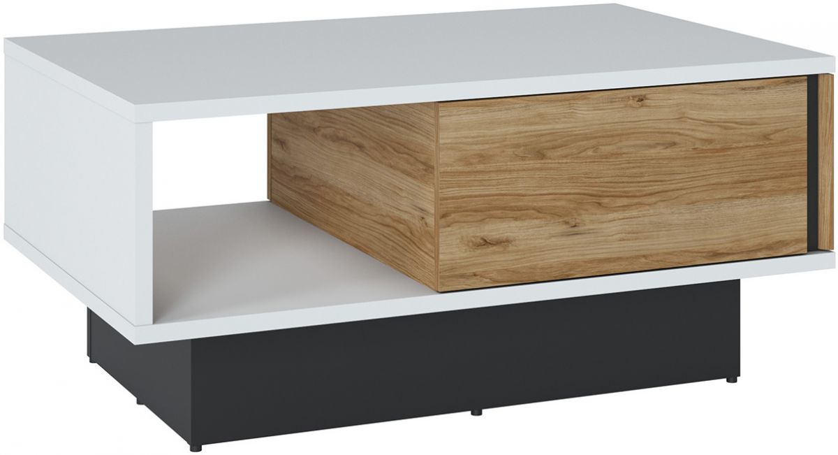 Coffee Table East Odense | size: Length: 64cm, Width: 100cm, Height: 46cm | color: White/Oak | image: 1 | variant: 1005832