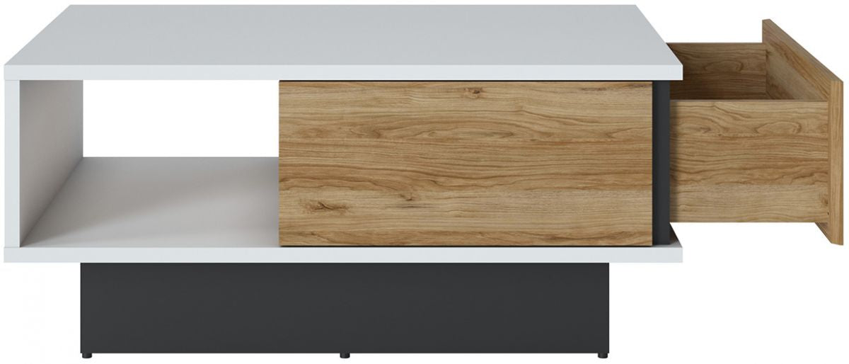 Coffee Table East Odense | size: Length: 64cm, Width: 100cm, Height: 46cm | color: White/Oak | image: 3 | variant: 1005832
