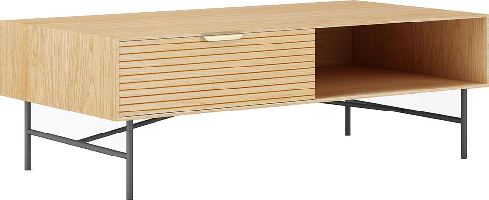 Coffee Table East Panevezys | size: Length: 60cm, Width: 120cm, Height: 40cm | color: Black/Oak | image: 1 | variant: 1005995