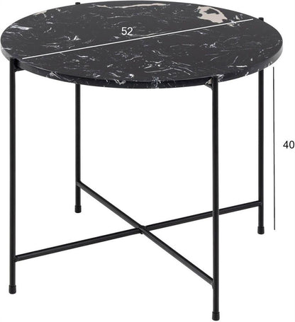 Coffee Table East Valmiera | size: Length: 52cm, Width: 52cm, Height: 40cm, Diameter: 52cm | color: Black | image: 5 | variant: 1005978