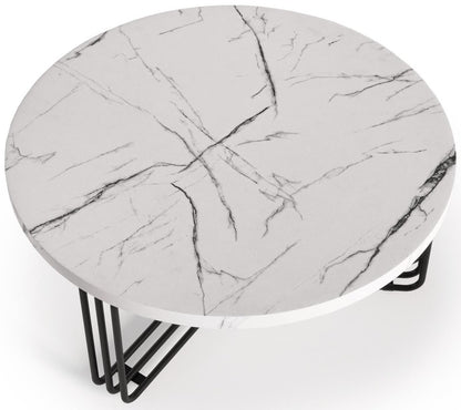 Coffee Table Edinburgh | size: Length: 80cm, Width: 80cm, Height: 36cm, Diameter: 80cm | color: White/Black | image: 4 | variant: 1003255