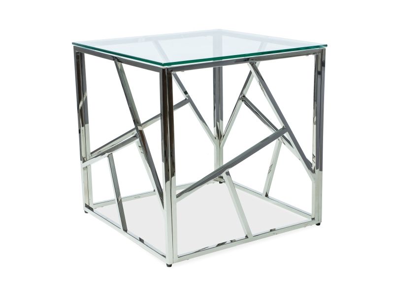 Coffee Table Escada | size: Length: 55cm, Width: 55cm, Height: 55cm | color: Transparent/Silver | image: 0 | variant: 1006896