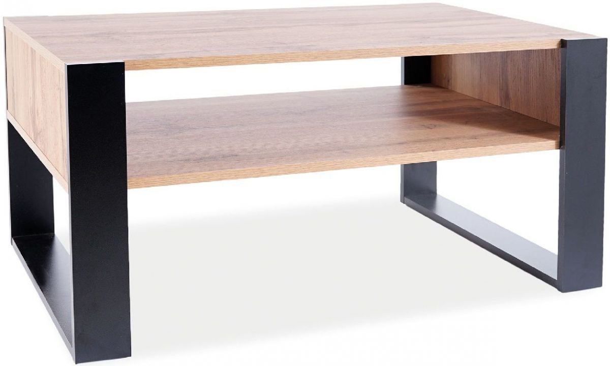 Coffee Table Gema | size: Length: 64cm, Width: 100cm, Height: 50cm | color: Brown/Black | image: 0 | variant: 1012294