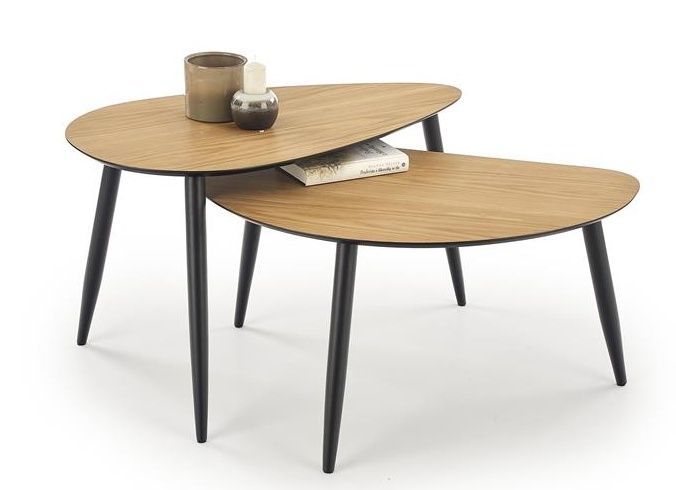 Coffee Table Geneva | size: Length: 80cm, Width: 50cm, Height: 48cm, Diameter: 80cm | color: Oak | image: 0 | variant: 1011123