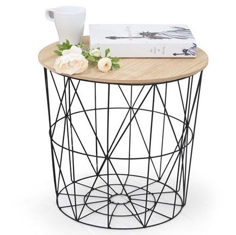 Coffee Table Glasgow | size: Length: 42cm, Width: 42cm, Height: 41cm, Diameter: 42cm | color: Black | image: 1 | variant: 1003266