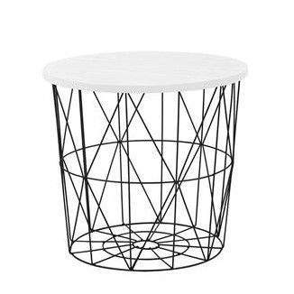 Coffee Table Glasgow | size: Length: 42cm, Width: 42cm, Height: 41cm, Diameter: 42cm | color: White/Black | image: 1 | variant: 1003269
