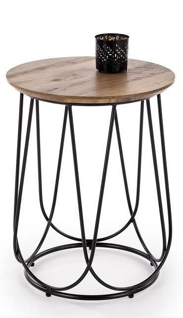 Coffee Table Goa | size: Length: 40cm, Width: 40cm, Height: 51cm, Diameter: 40cm | color: Walnut | image: 0 | variant: 1003271