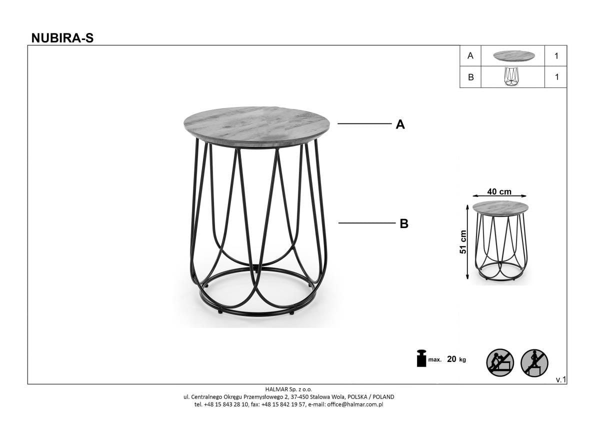 Coffee Table Goa | size: Length: 40cm, Width: 40cm, Height: 51cm, Diameter: 40cm | color: Walnut | image: 1 | variant: 1003271