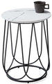 Coffee Table Goa | size: Length: 40cm, Width: 40cm, Height: 51cm, Diameter: 40cm | color: White/Black | image: 0 | variant: 1003272