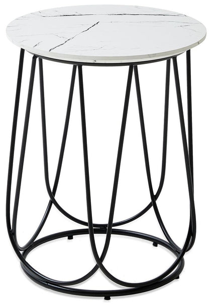 Coffee Table Goa | size: Length: 40cm, Width: 40cm, Height: 51cm, Diameter: 40cm | color: White/Black | image: 1 | variant: 1003272