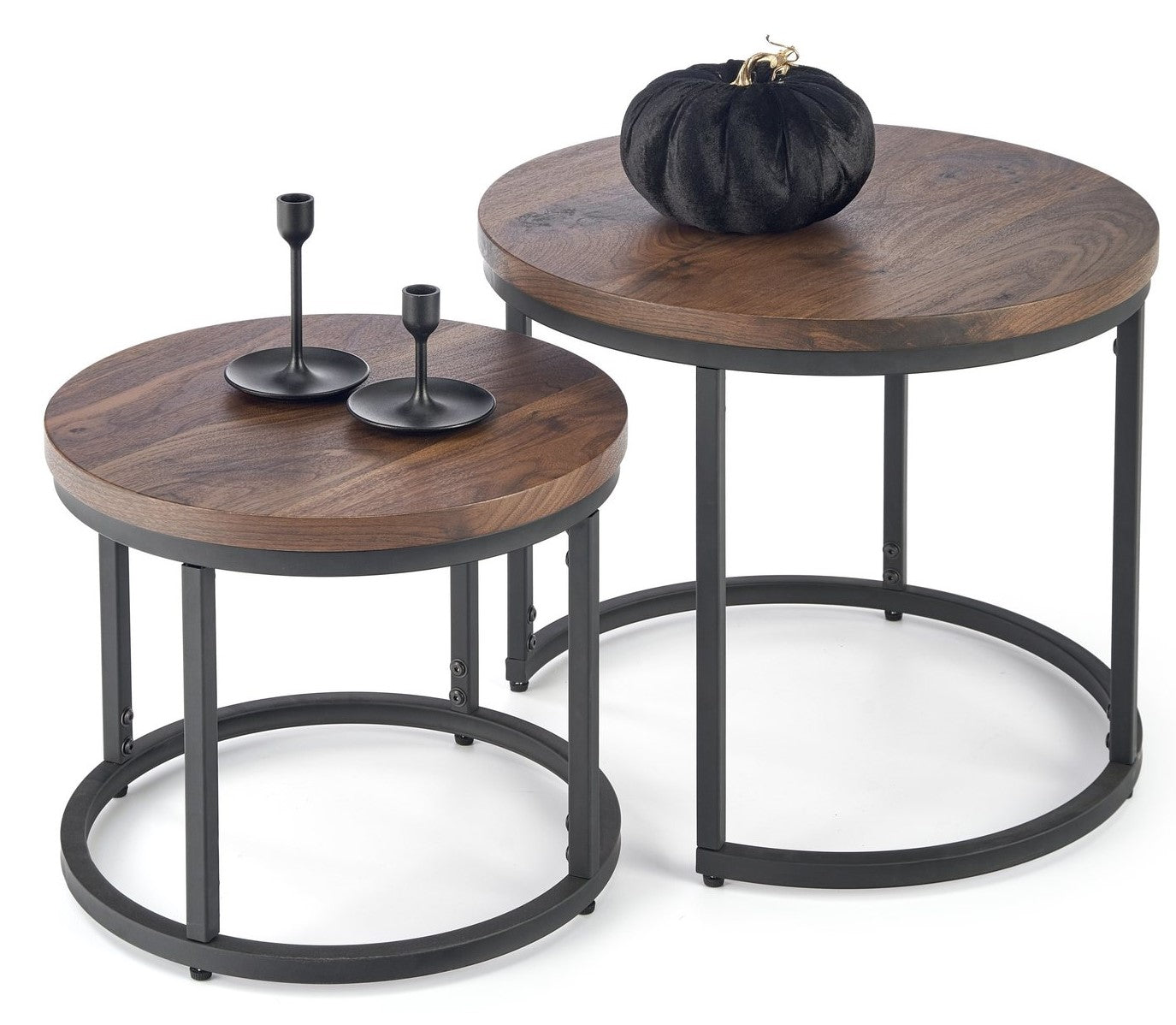 Coffee Table Hamburg | size: Length: 53cm, Width: 53cm, Height: 45cm, Diameter: 53cm | color: Brown/Black | image: 1 | variant: 1003275
