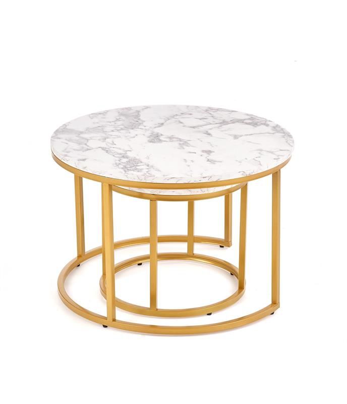 Coffee Table Havana | size: Length: 60cm, Width: 60cm, Height: 40cm, Diameter: 60cm | color: Marble | image: 1 | variant: 1003280