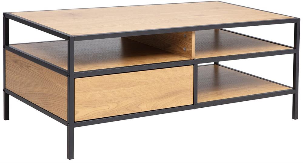 Coffee Table Hedvig 1 | size: Length: 50cm, Width: 100cm, Height: 40cm | color: Black/Oak | image: 1 | variant: 1016710