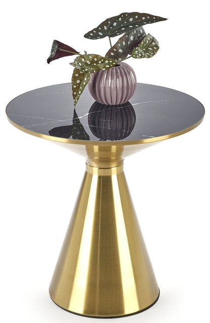 Coffee Table Ho Chi Minh | size: Length: 50cm, Width: 50cm, Height: 52cm, Diameter: 50cm | color: Black/Gold | image: 1 | variant: 1003284