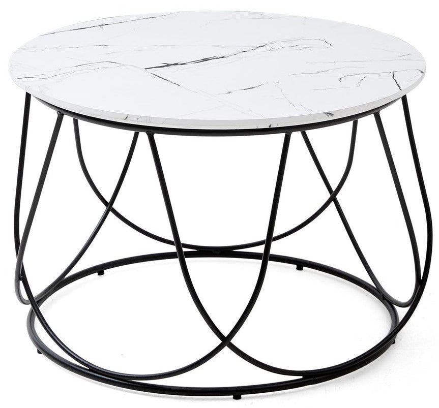 Coffee Table Hong Kong | size: Length: 60cm, Width: 60cm, Height: 41cm, Diameter: 60cm | color: White/Black | image: 1 | variant: 1003287